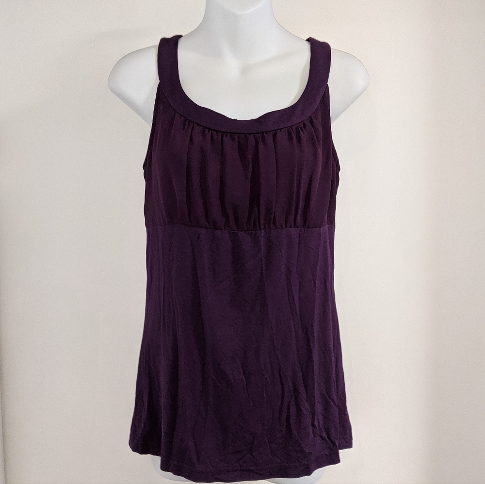 3/$25 reitmans purple ruched sleeveless top